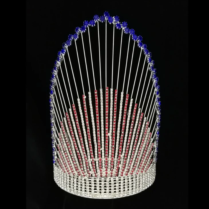 10 tommu fegurð Sérsniðin Rhinestone hátíðarkrónur Crystal Stilltu einfaldan stíl ungfrú Tiara