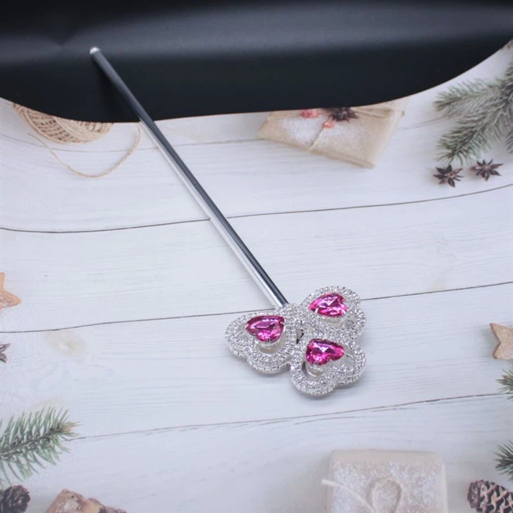 Pageant Pink Heart Rhinestone Scepter