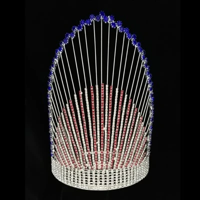 10 tommu fegurð Sérsniðin Rhinestone hátíðarkrónur Crystal Stilltu einfaldan stíl ungfrú Tiara