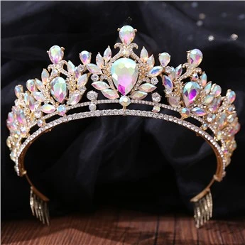 Heildsölu mest selda brúðarkóróna Tiara Afmælisstelpa Princess hátíð Comb Crown Tiara